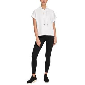 DKNY Womens Port Cotton Logo Short-Sleeve Hoodie Size M